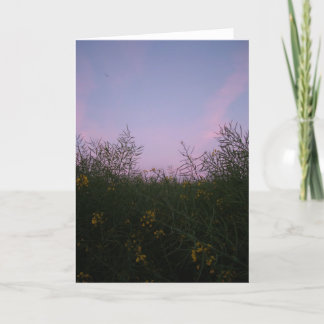 Cartão início da noite entre a folha