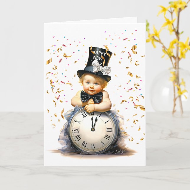 Cartão Início de um ano novo (Flor Amarela)