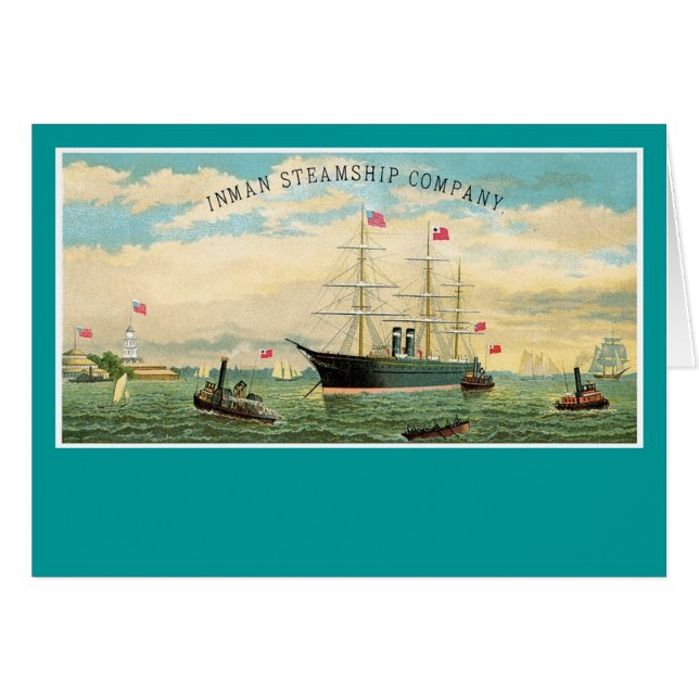 Cartão Inman Steamship Company (Frente Horizontal)