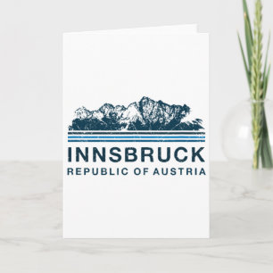 Cartão Innsbruck Áustria Montanhas Esqui Austríaco Vintag
