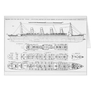 Cartão Inquérito na perda do titânico: Sectio transversal