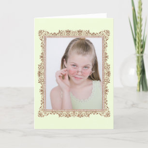 Cartão Inserir quadro rosa antigo da foto da família