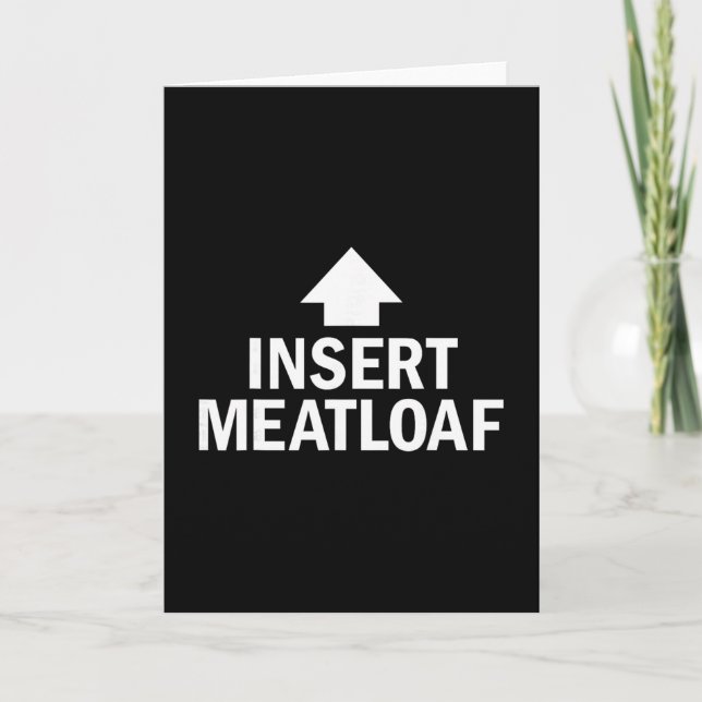 Cartão Insert Meatloaf Funny Thanksgiving Pointing Arrow  (Frente)