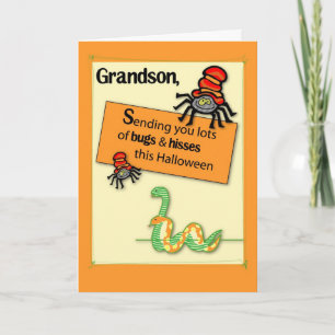 Cartão Insetos cunhados e Hisses Halloween