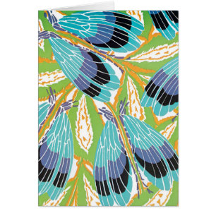 Cartão Insetos de Insetos do Jardim de Pochoir, Arte Vint