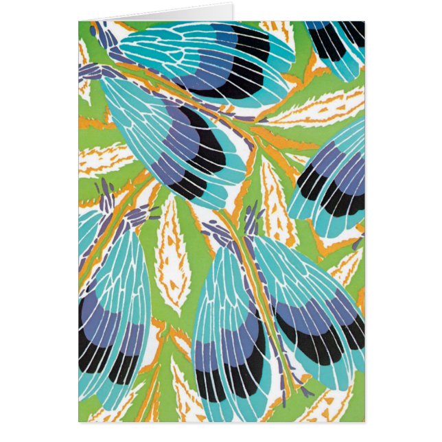 Cartão Insetos de Insetos do Jardim de Pochoir, Arte Vint (Frente)