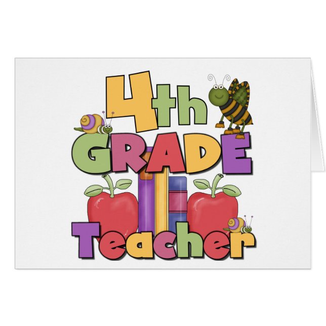 Cartão Insetos e professor da categoria das maçãs 4o (Frente Horizontal)