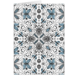 Cartão Insetos, pretos e azuis