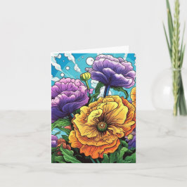 Cartão Insígnia de flor ousada, alfinete, botão