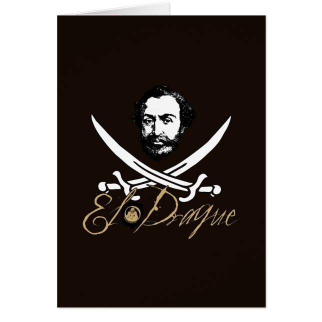 Cartão Insígnias do pirata do EL Draque (Frente)