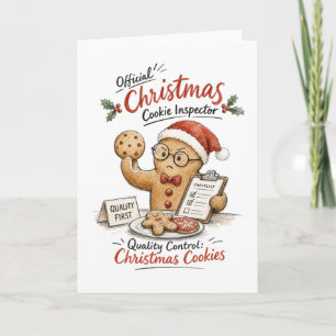 Cartão Inspetor de Biscoito de Natal Aquarela