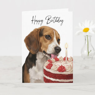 Cartão Inspetor de Bolo de Aniversário Beagle