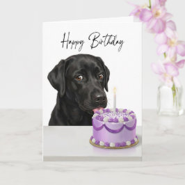 Cartão Inspetor de Bolo de Aniversário do Lab Negro