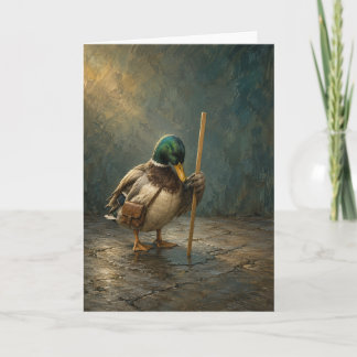 Cartão Inspetor de Poça - Pato-real Engraçado