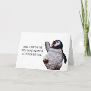 Cartão Inspiracional - Penguin Haiku