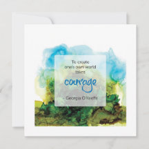 Cartão Inspirador com Citação de Georgia O'Keeffe