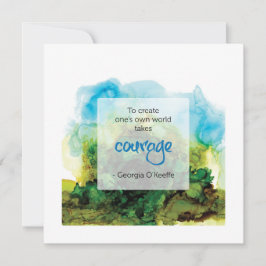 Cartão Inspirador com Citação de Georgia O'Keeffe