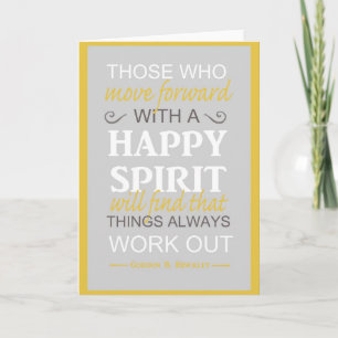 Cartão inspirational gordon b hinckley lds quote
