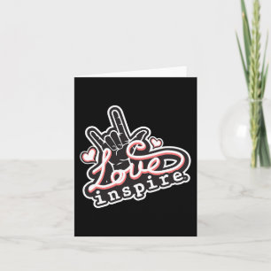 Cartão inspire Love ASL ILY Hand Sign Language Daf Aware