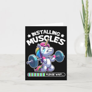 Cartão Instale os músculos, espere um Unicor de construçã