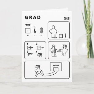 Cartão Instruções engraçadas para a graduação do Formando