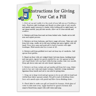 Cartão "Instruções para o gato de GivingYour um