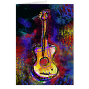 Cartão instrumento de guitarra