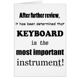 Cartão Instrumento mais importante do teclado
