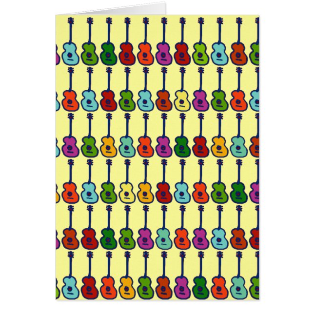 Cartão instrumentos musicais coloridos (Frente)