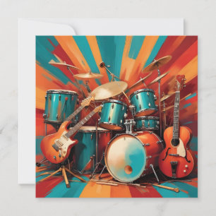 Cartão Instrumentos Musicais de Texto Personalizado