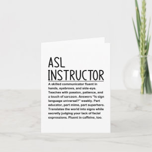 Cartão Instrutor Asl