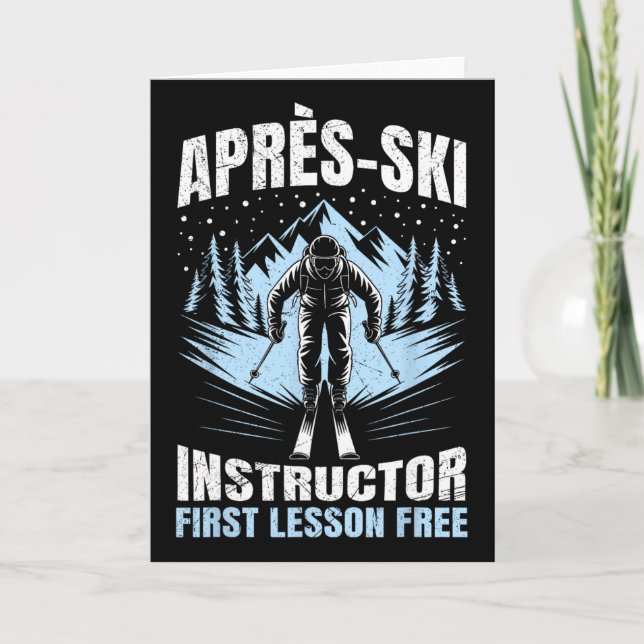 Cartão Instrutor de Apres Apres-ski Primeira Lição Grátis (Frente)