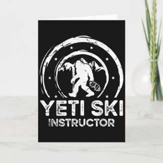 Cartão Instrutor de Esqui Yeti Sasquatch Para Uma Mulher 