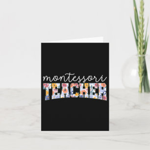 Cartão Instrutor educador Montessori Floral Montessori