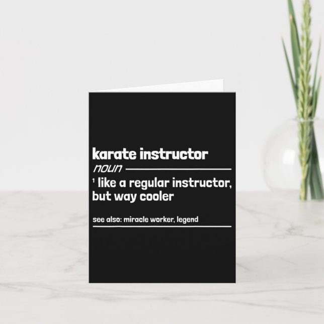 Cartão Instrutor Karate Como Um Instrutor Regular Mas Wa (Frente)