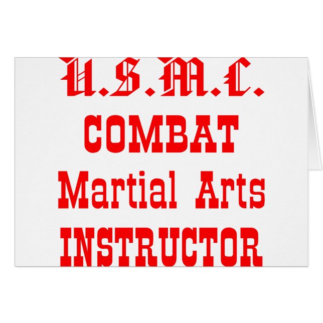 Cartão Instrutor USMC Combat Martial Arts (Frente Horizontal)