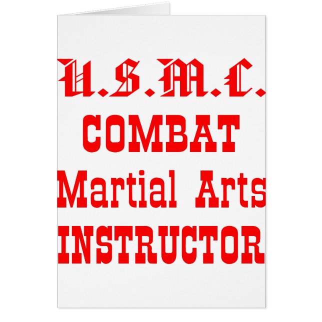 Cartão Instrutor USMC Combat Martial Arts (Frente)