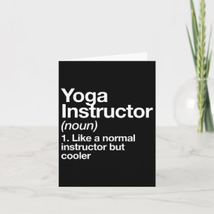 Cartão Instrutor Yoga Funny Definition Gym Treinador