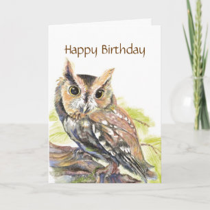 Cartão Insulting Cute Owl, Funny Bird, Birthday Card
