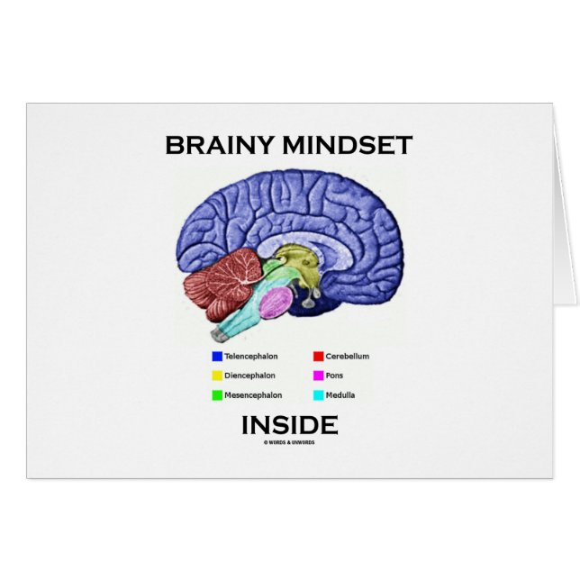 Cartão Interior Brainy do Mindset (cérebro anatômico) (Frente Horizontal)