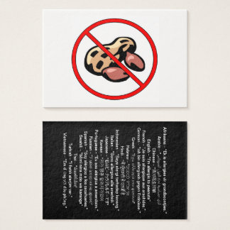 Cartão Internacional de Alergia ao Amendoim