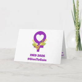 Cartão International Women's Day 2026 IWD Give To Gain