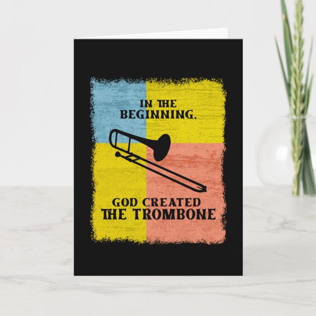 Cartão InThe Beginning God Created The Trombone (Frente)