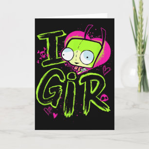 Cartão Invader Zim Dia dos Namorados Eu Amo Namorada 