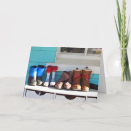 Cartão Inverno Boots All in a Row - Martha's Vineyard