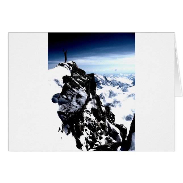 Cartão Inverno da neve do alpinismo (Frente Horizontal)