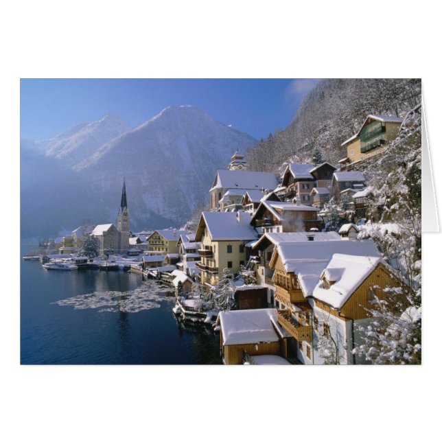 CARTÃO INVERNO EM HALLSTATT, ÁUSTRIA (Frente Horizontal)