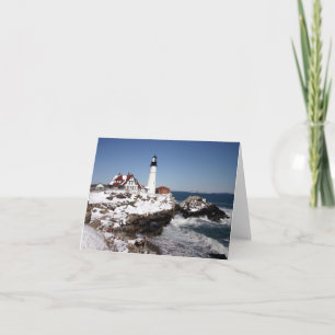 Cartão Inverno em Portland Head Light