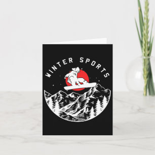 Cartão Inverno Esportes Extreme Montanhas Snowboarder Dow