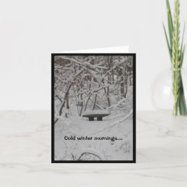 Cartão Inverno frio e café quente